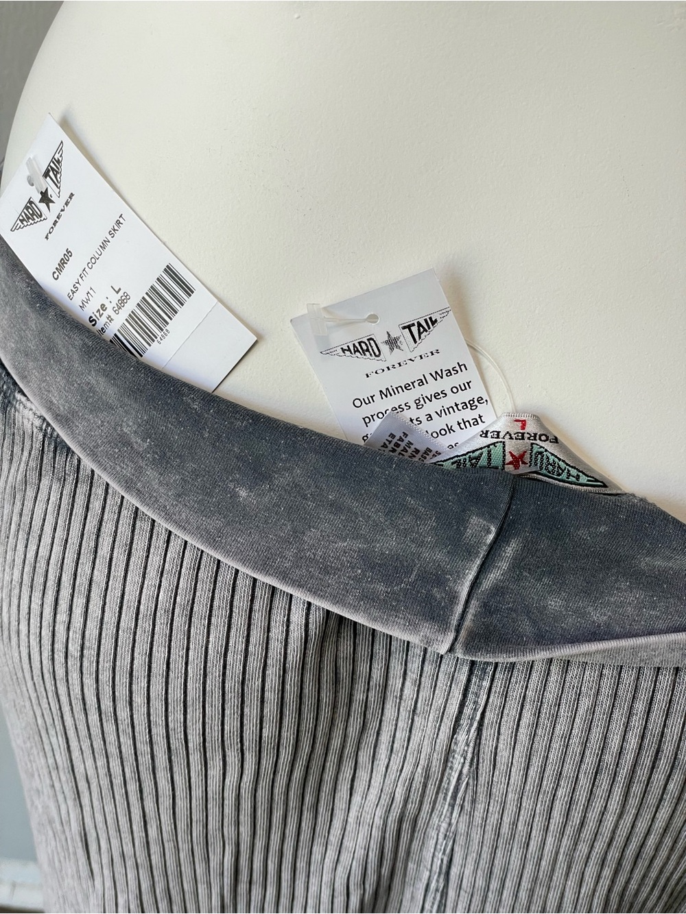 Hard Tail Light Gray Ribbed Maxi Skirt - Picture 3 of 3